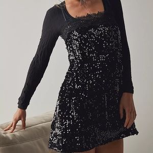 Free People That Girl Sequin Slip Dress, NWT, $98